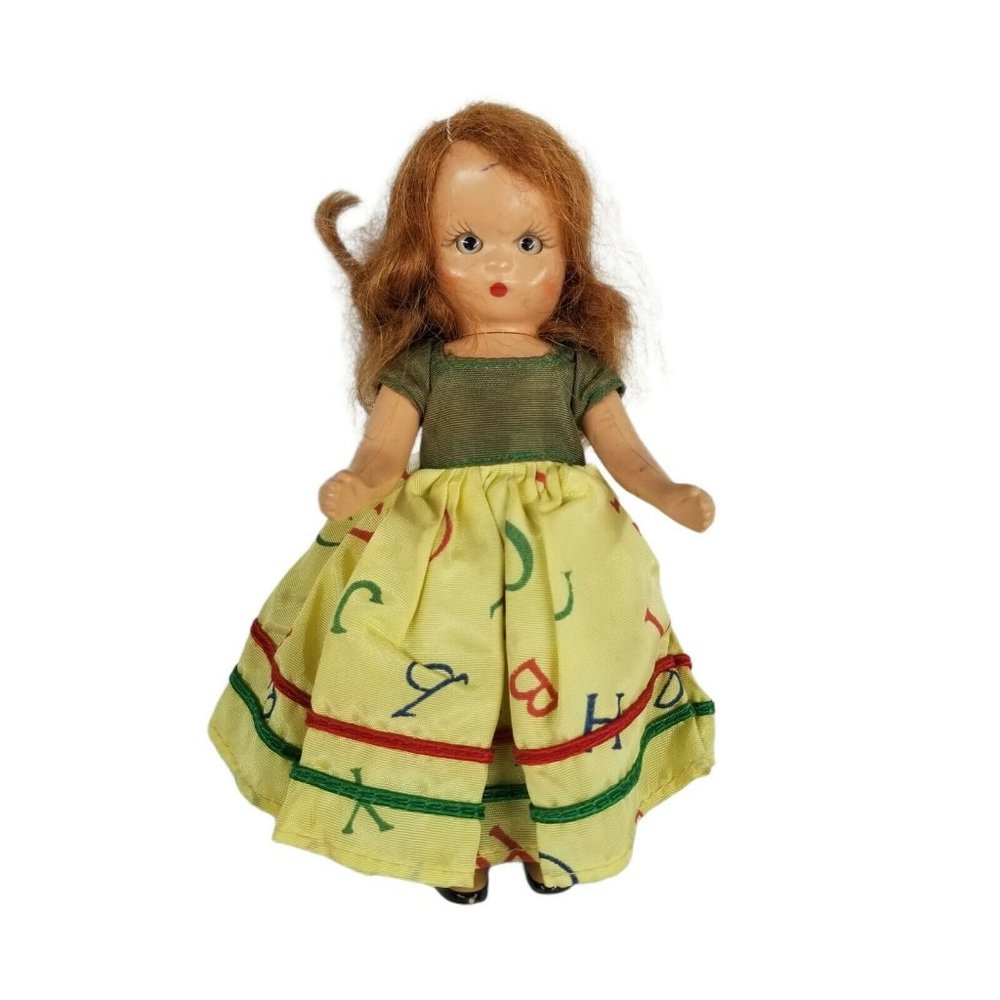 Vintage Nancy Ann Story Book Doll ABC Dress and Pants Bisque 1940s Sleepy eyes